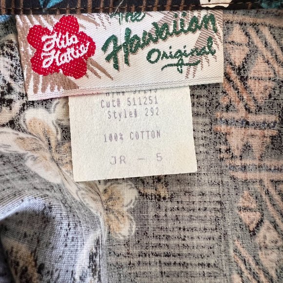 Vintage 80's Hilo Hattie Blouse - Tribal Hawaiian Print - Size Junior 5 - Picture 8 of 8